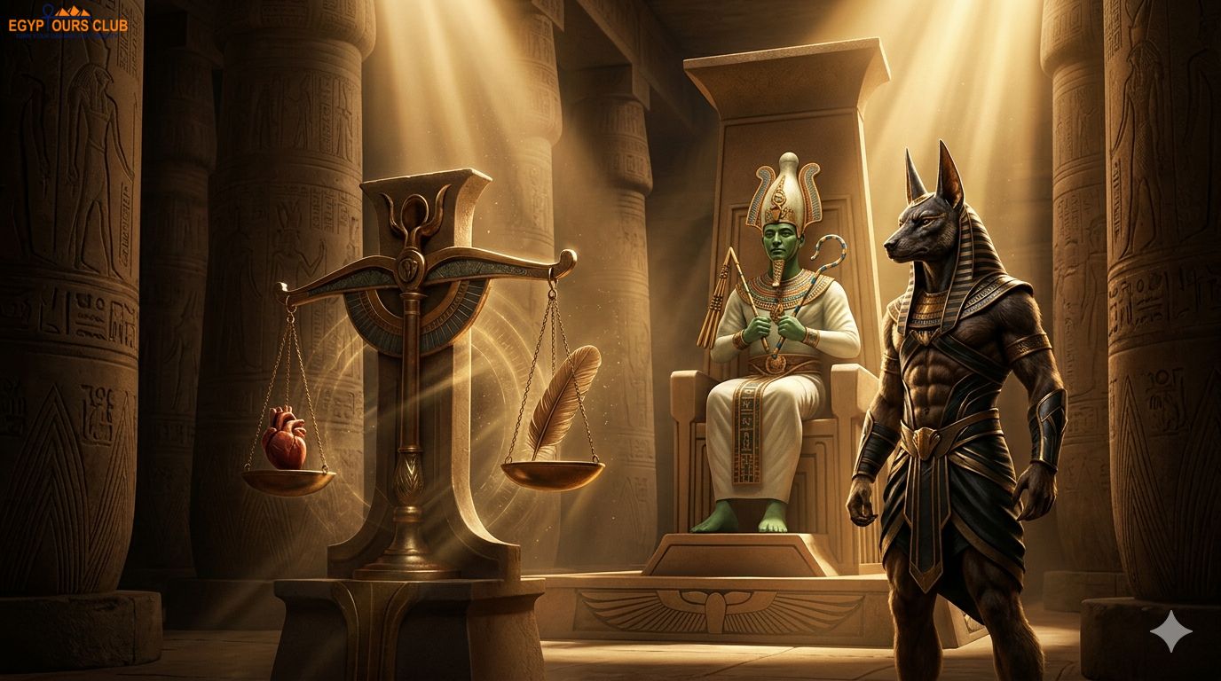 Anubis prepares and guides 